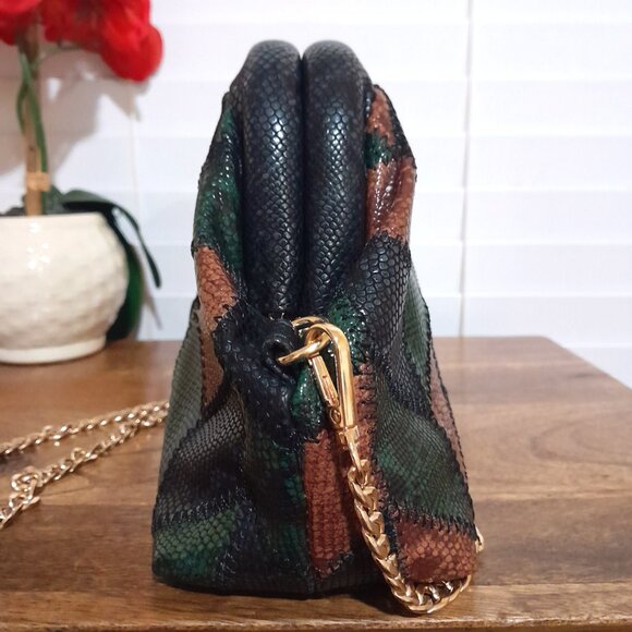 SOLD🟠🟠🟠🟠🟠🟠Anthropologie Patchwork Clutch Shoulder Crossbody Bag Purse - Picture 4 of 11